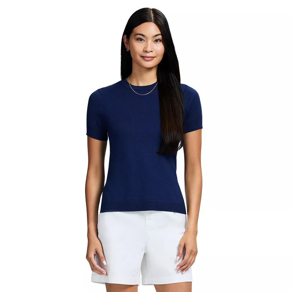 Women's IZOD Skylar Short Sleeve Sweater, Size: XL, Medieval Blue Product Image