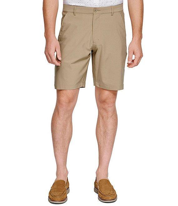 Johnston & Murphy XC4 Performance Stretch Flat Front 9#double; Inseam Shorts Product Image