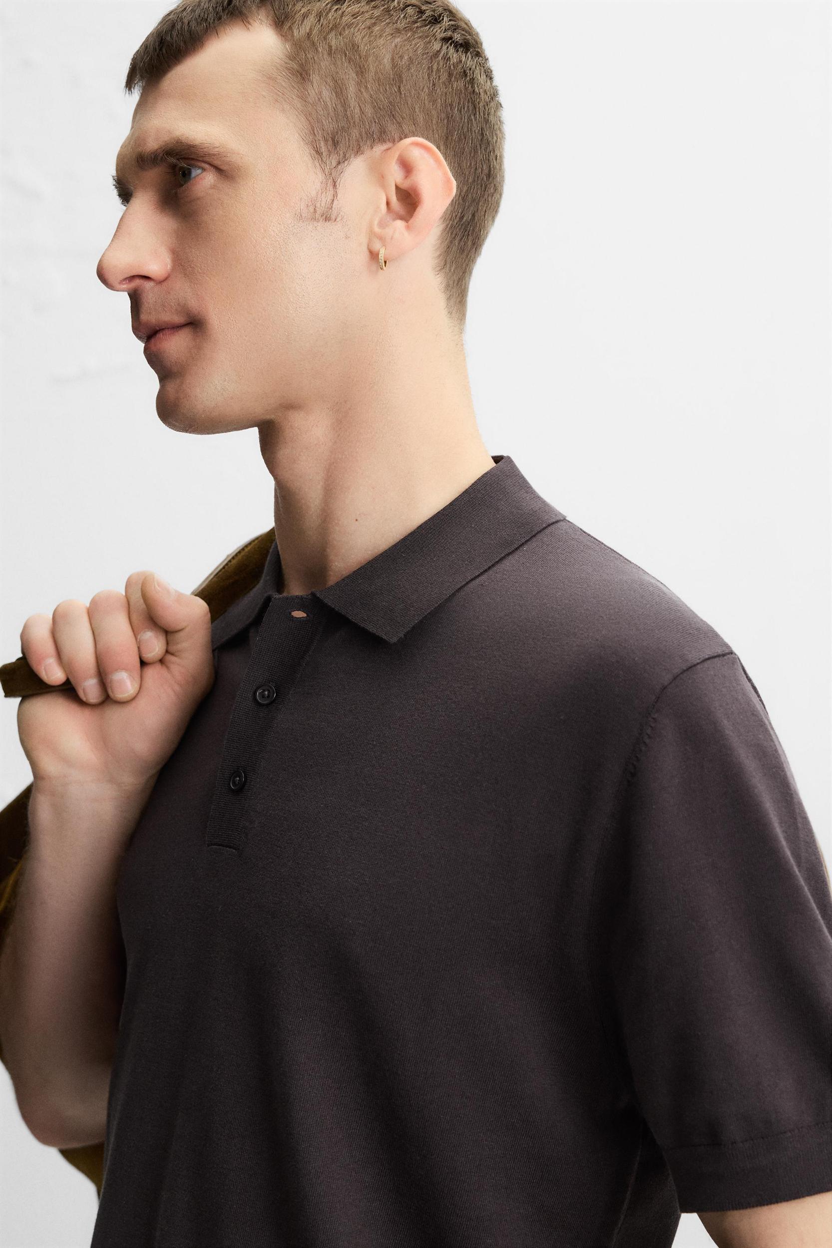 KNIT COTTON - LYOCELL POLO SHIRT Product Image