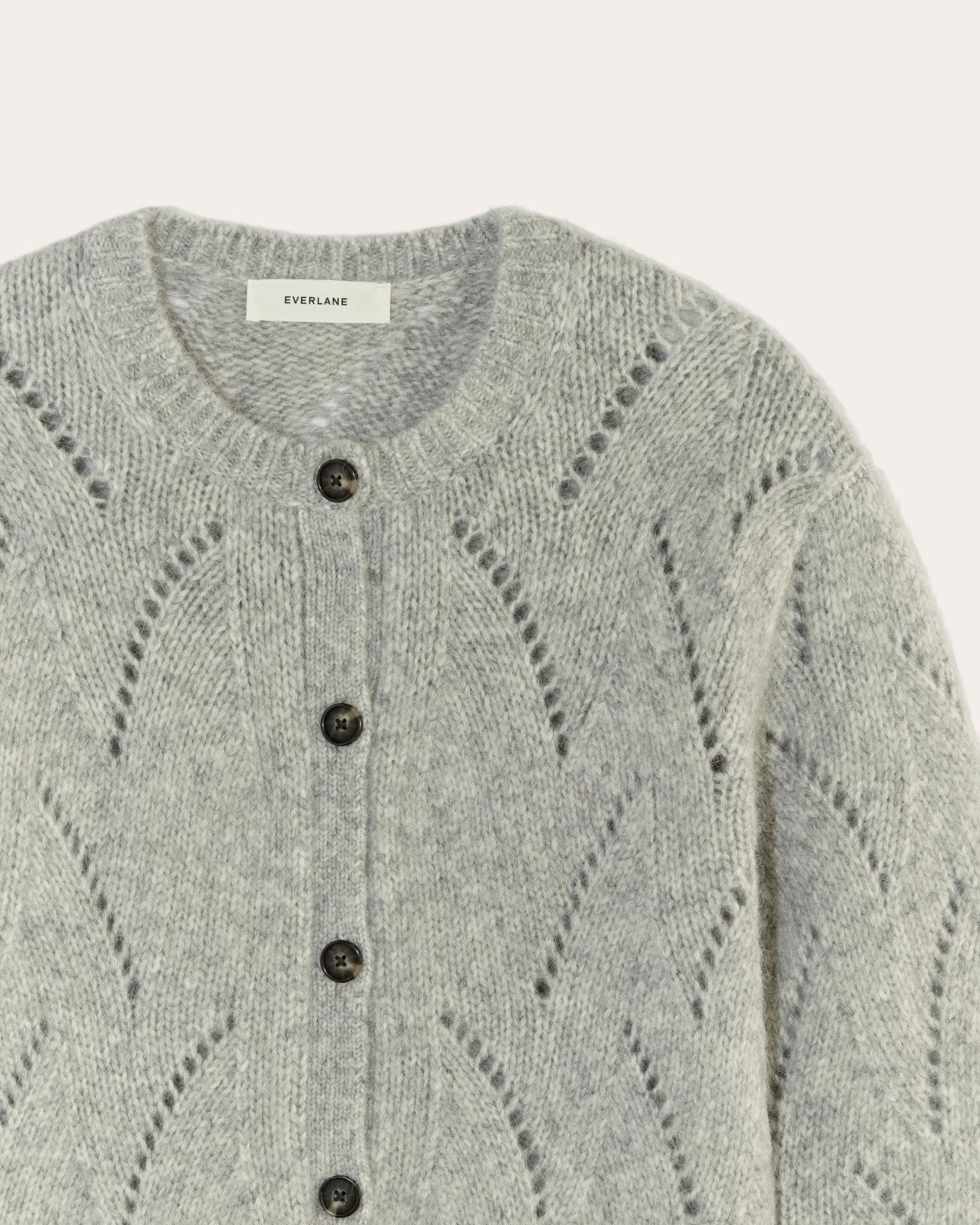 The Pointelle Cardigan in Cloud Product Image