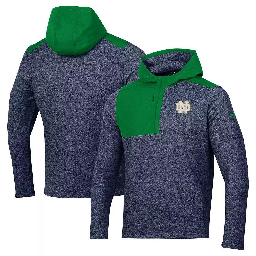 Men's Under Armour Navy Notre Dame Fighting Irish Survivor Fleece Hoodie Quarter-Zip Jacket, Size: Medium, Blue Product Image