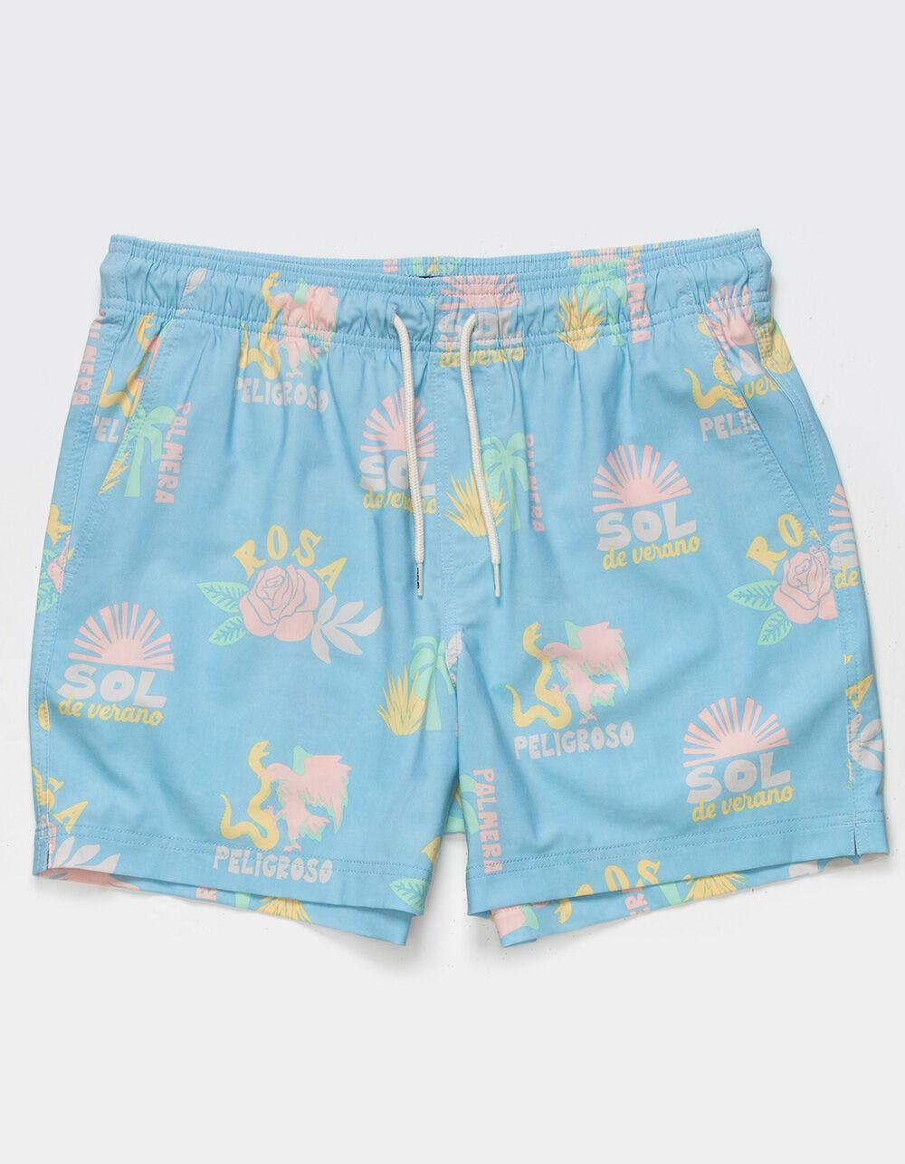 RSQ Mens Baja 5" Swim Shorts - LIGHT BLUE Product Image