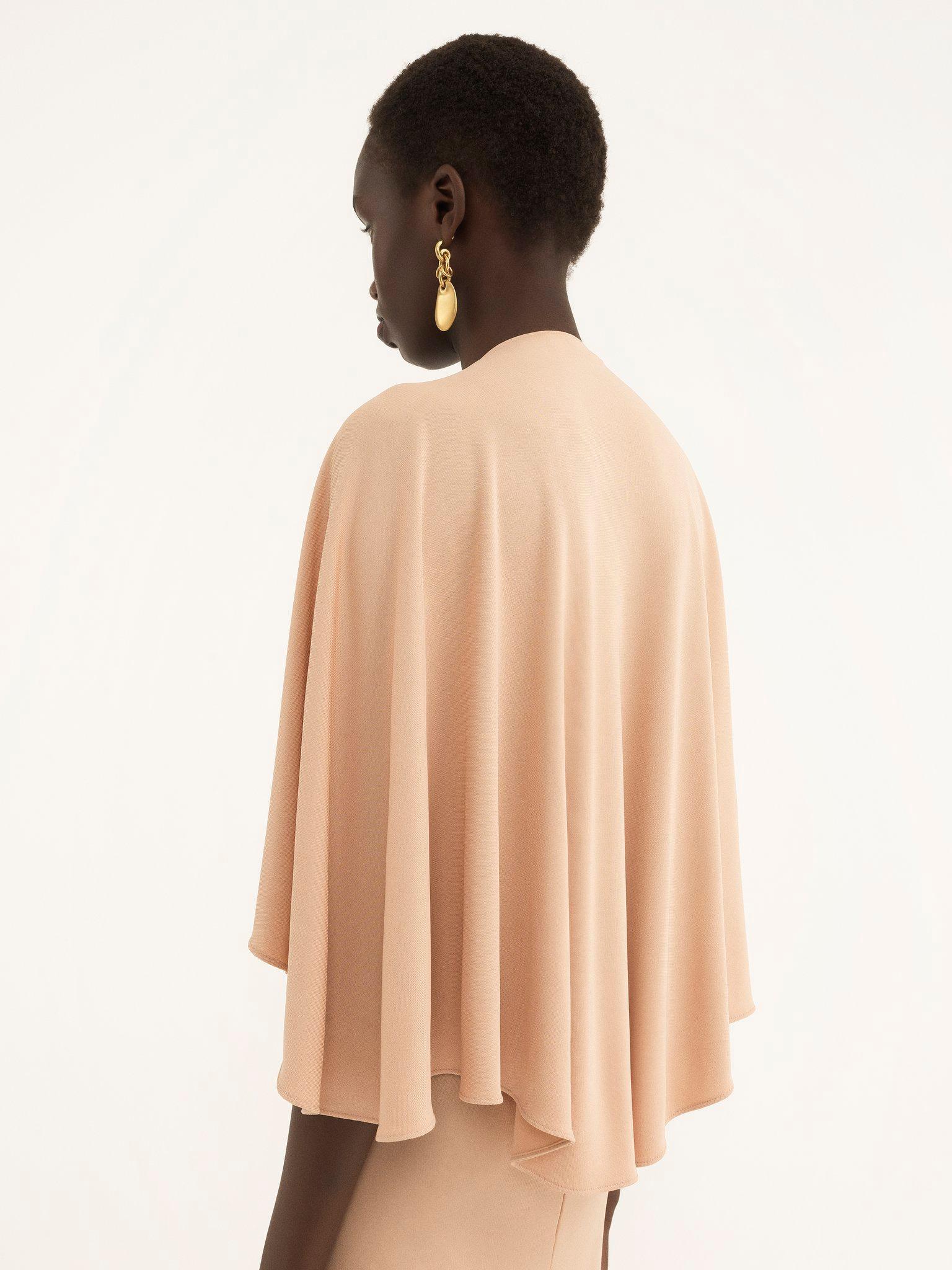 Long cape dress in crêpe jersey Product Image
