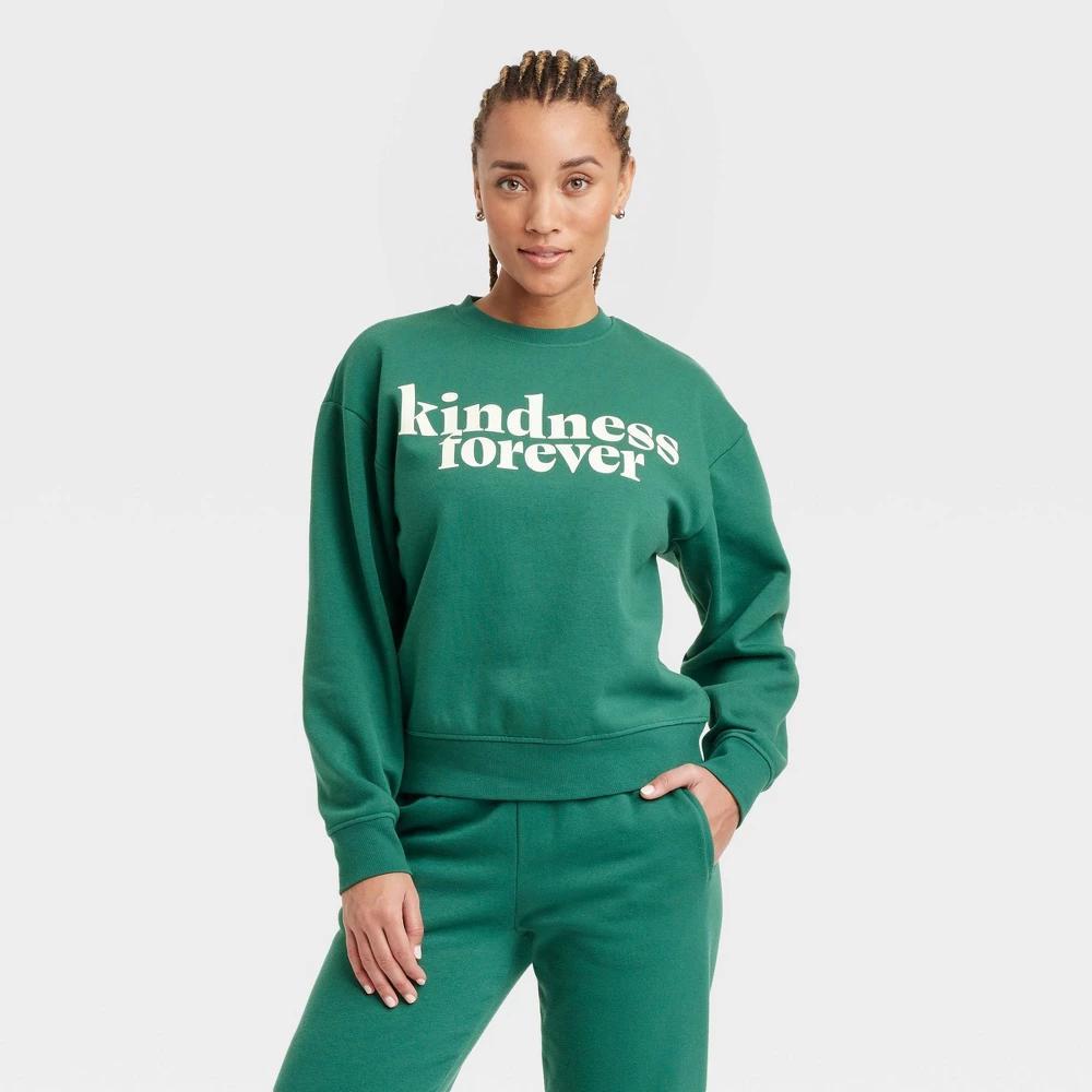 Women's Leisure Studio Graphic Pullover Sweatshirt - Universal Thread™ Letters XS: Crew Neck Product Image