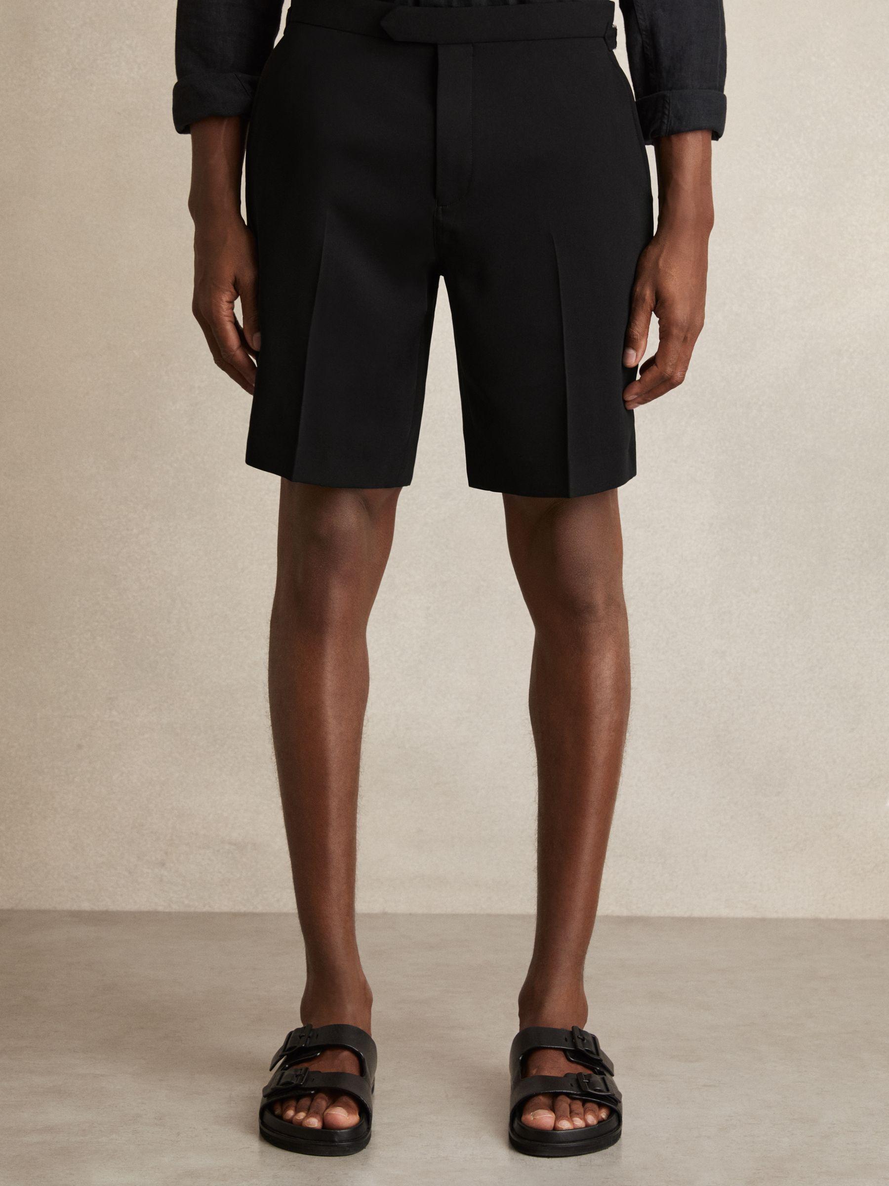 Side-Adjuster Tailored Shorts in Black Product Image