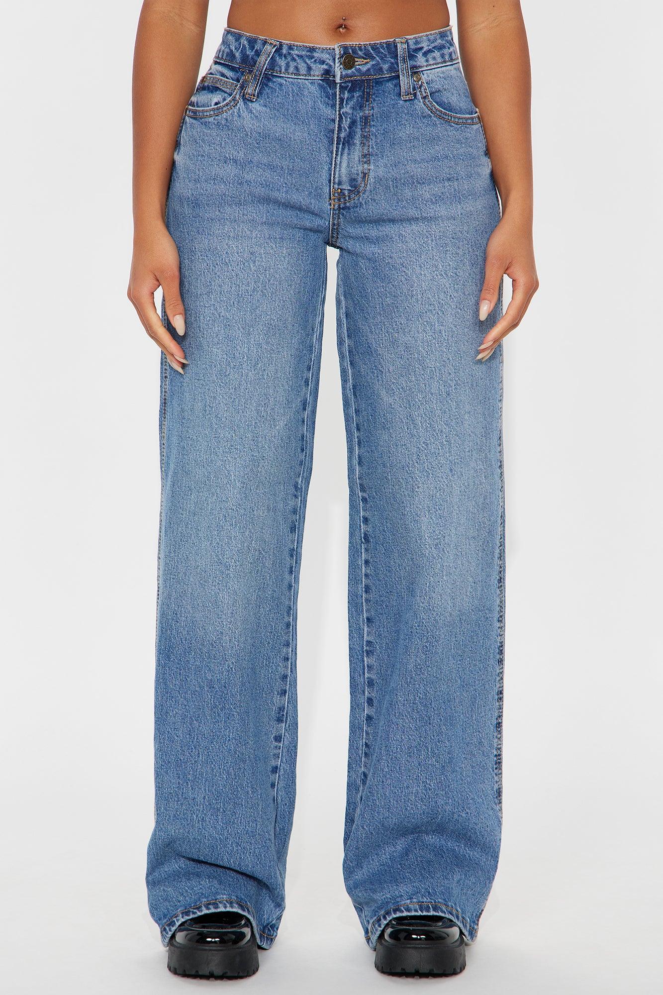 Everyday Slouchy Wide Leg Jeans - Medium Wash Product Image