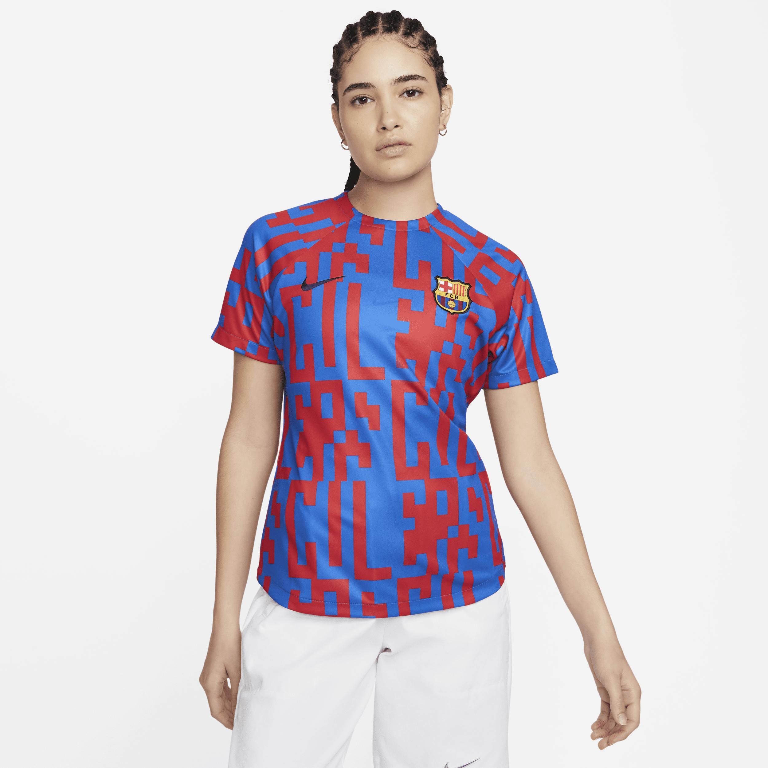 Women's Nike Blue Barcelona 2022/23 Pre-Match Home Performance Top, Size: XL, Bar Blue Product Image