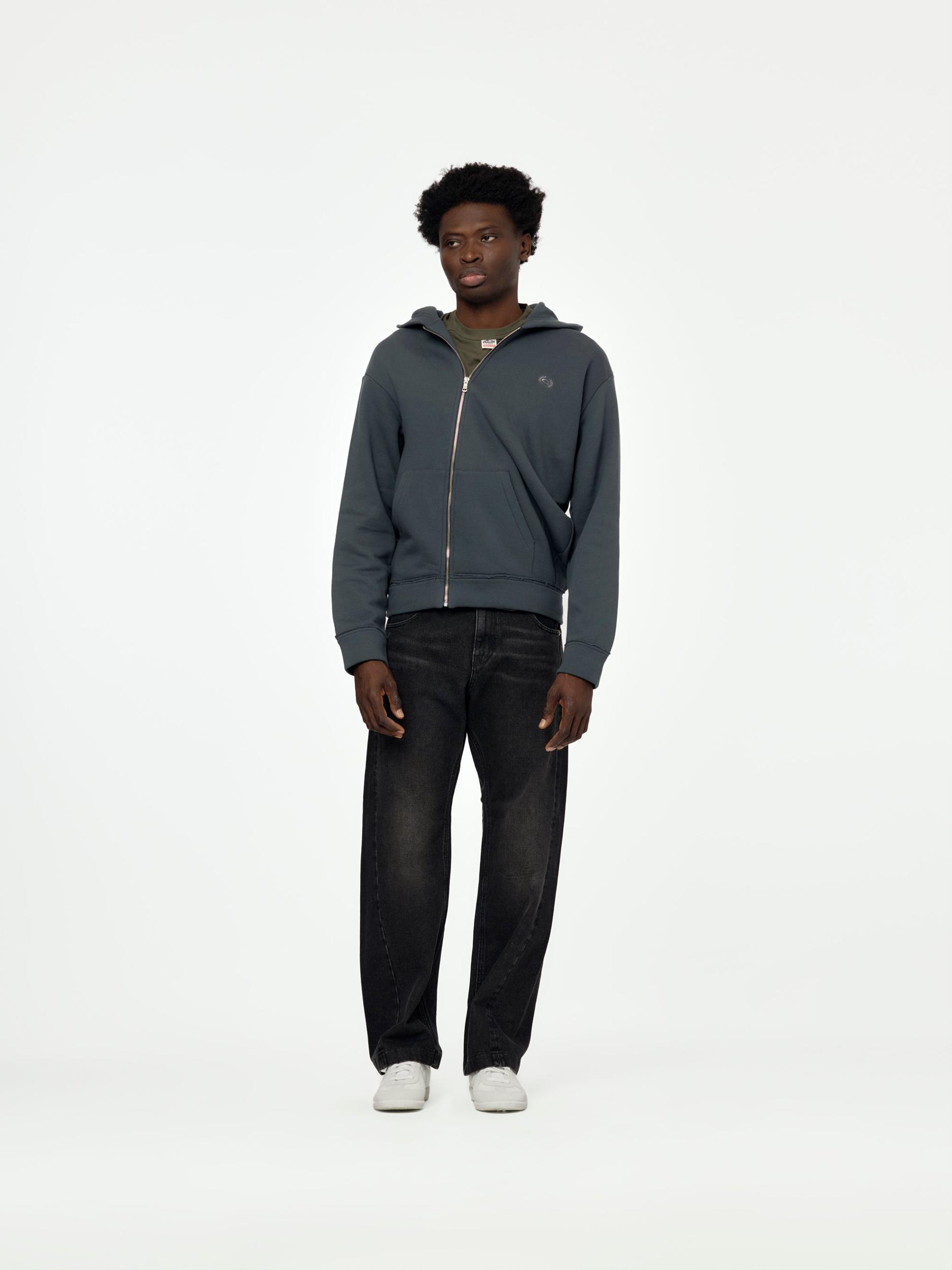 Twisted Zip-Up Hoodie (Charcoal) Product Image
