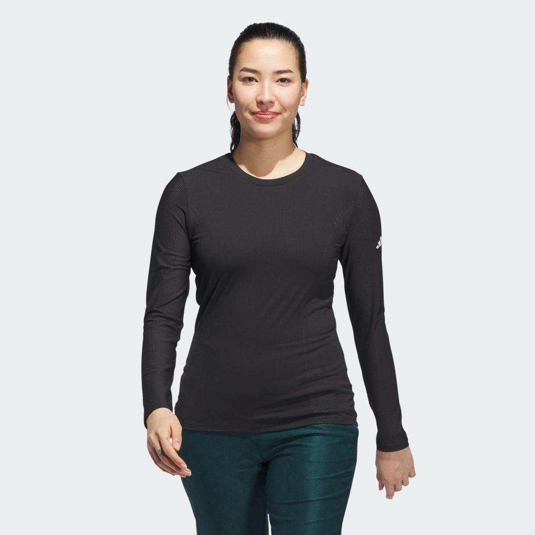 adidas Ultimate365 Tour Engineered Long Sleeve Slim Top White 2XL Womens Product Image