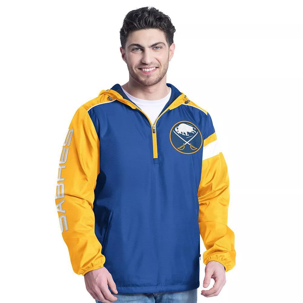 Men's G-III Sports by Carl Banks Light Blue/Black Utah Hockey Club Lateral Half-Zip Hoodie Jacket, Size: Large, Ute Light Product Image