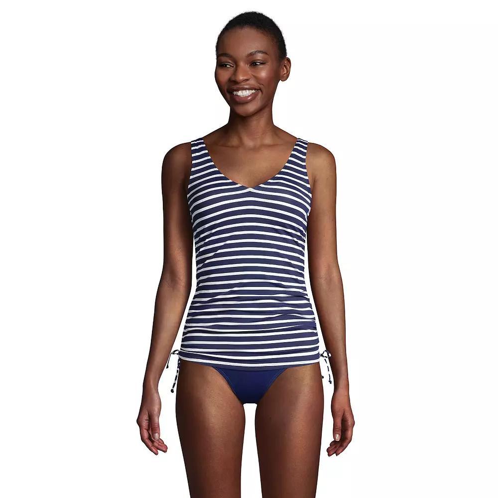 Petite Lands' End Ruched UPF 50 Underwire Tankini Swim Top, Women's, Size: 4 Petite, Black Product Image