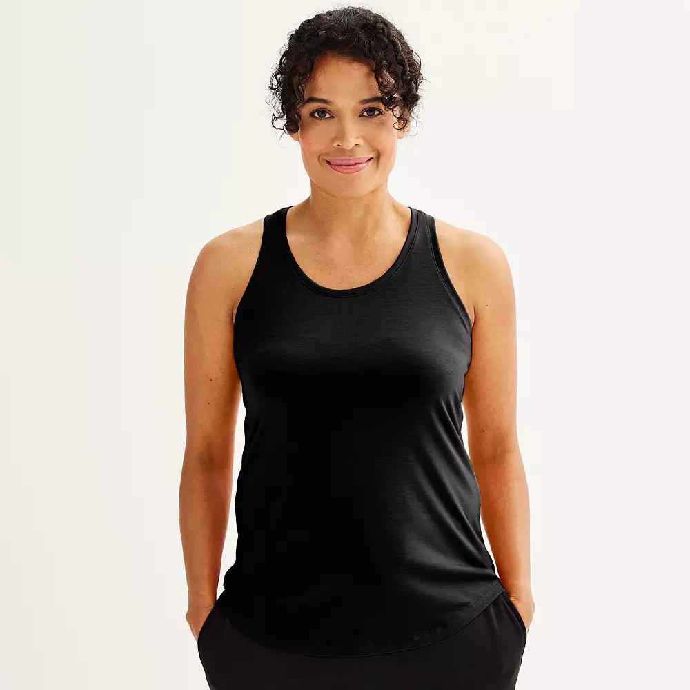 Women's Tek Gear® Racerback Tank Top, Size: XS, Mineral Black Product Image