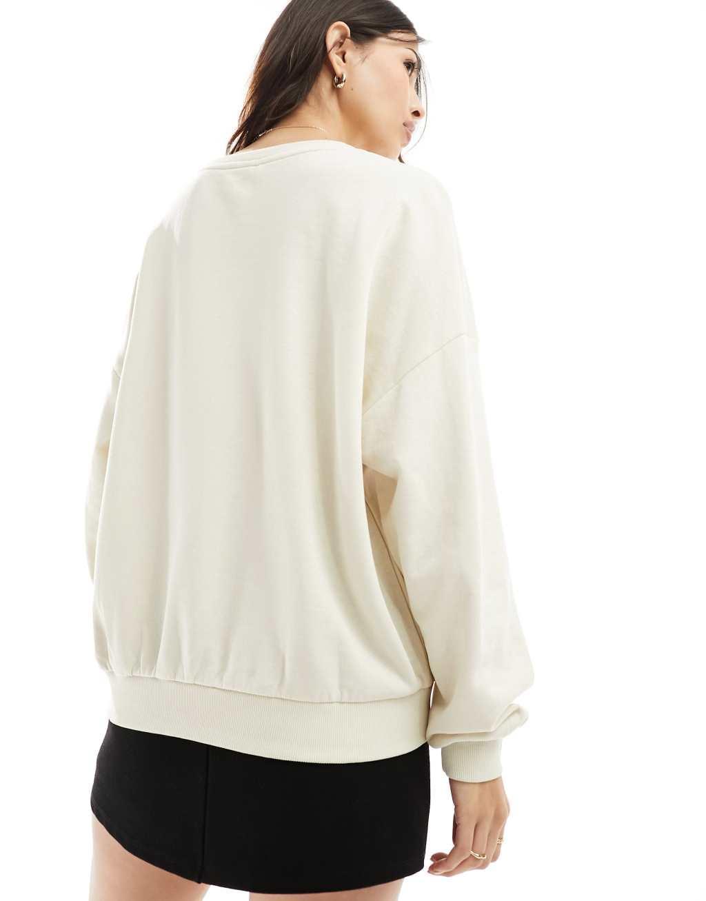 ONLY New York print sweatshirt in stone  Product Image