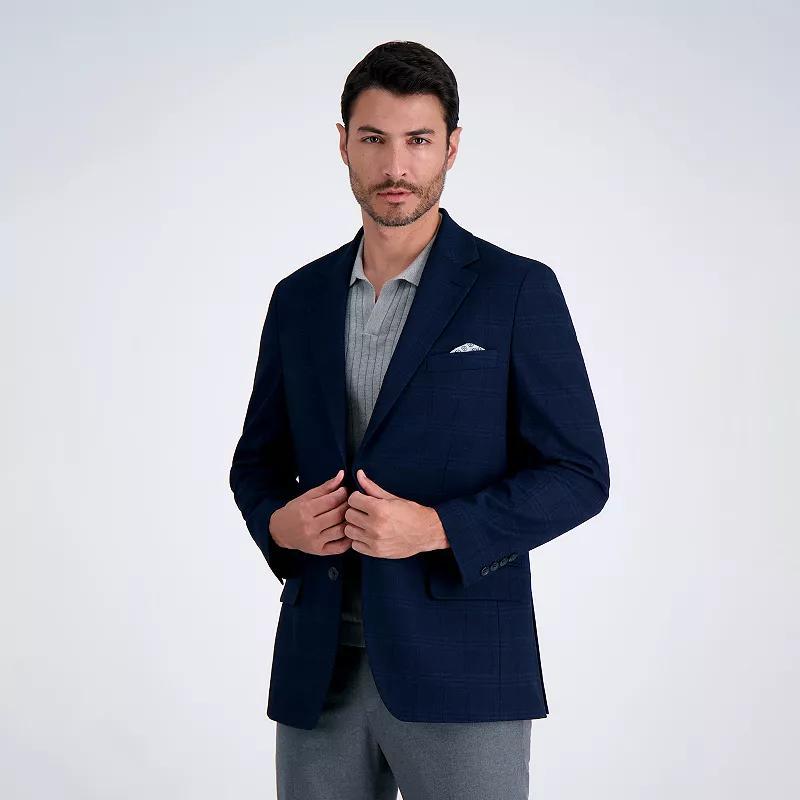 Mens J.M. Haggar Premium Tailored-Fit Sport Coat Blue Windowpane Product Image