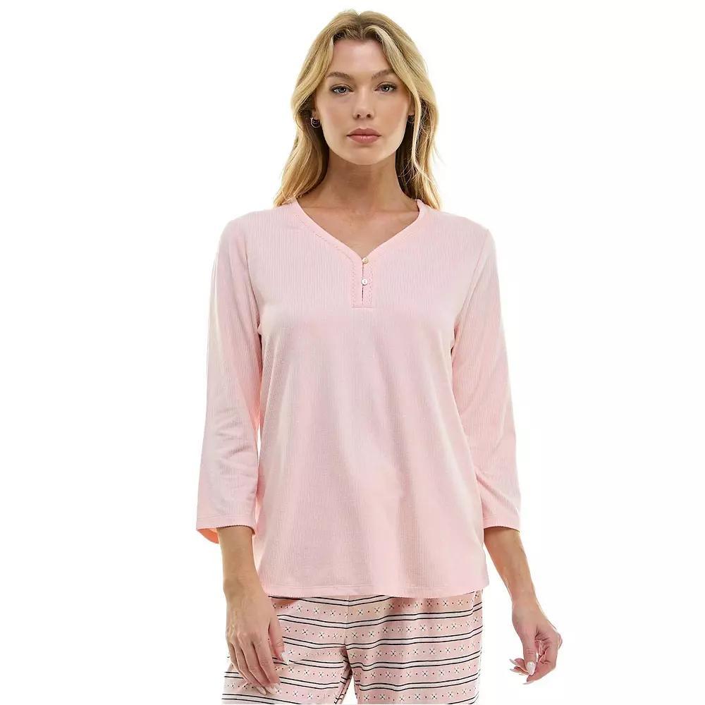 Women's Croft & Barrow Cozy Luxe Rib Sleep Top, Size: Large, Impatiens Product Image