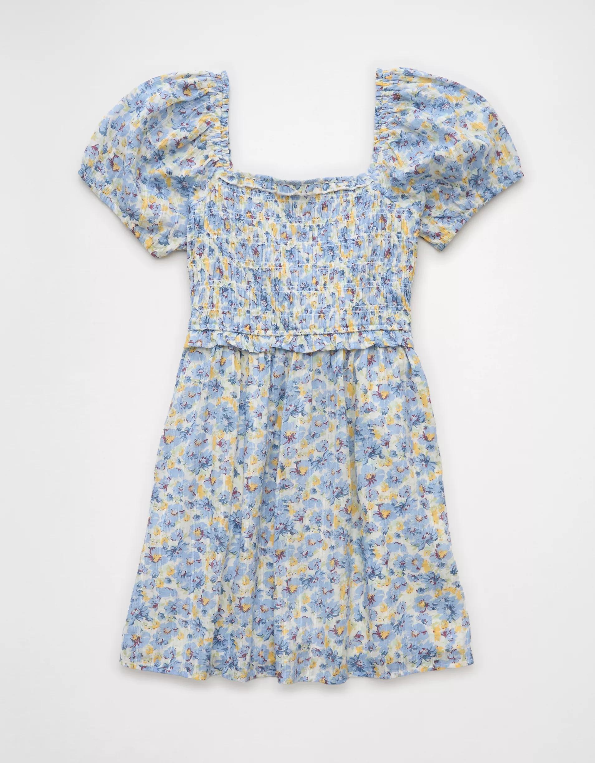 AE Puff Sleeve Smocked Mini Dress Product Image