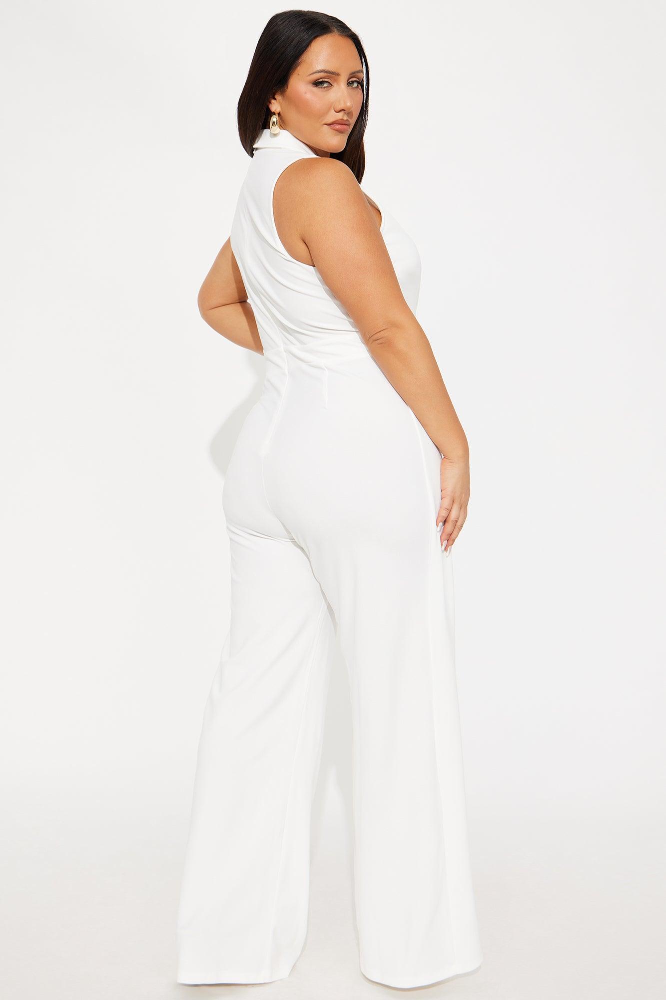 Gia Crepe Jumpsuit - White Product Image