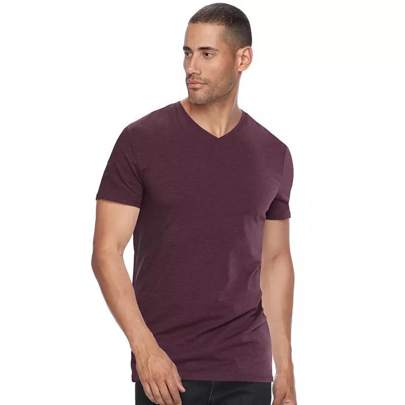 Men's Apt. 9® Premier Flex Short Sleeve V-Neck Tee, Size: Large, Winetasting Product Image