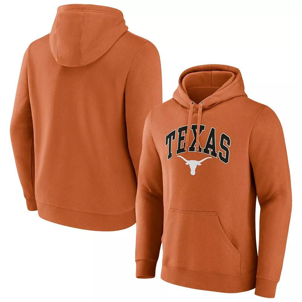 Men's Fanatics Burnt Orange Texas Longhorns Arched Logo Pullover Hoodie, Size: 2XL, Team Product Image