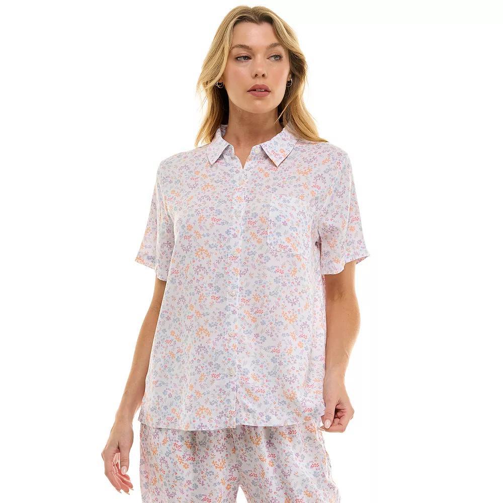 Women's Croft & Barrow® Woven Rayon Pajama Top, Size: Medium, Amala Ditsy Product Image