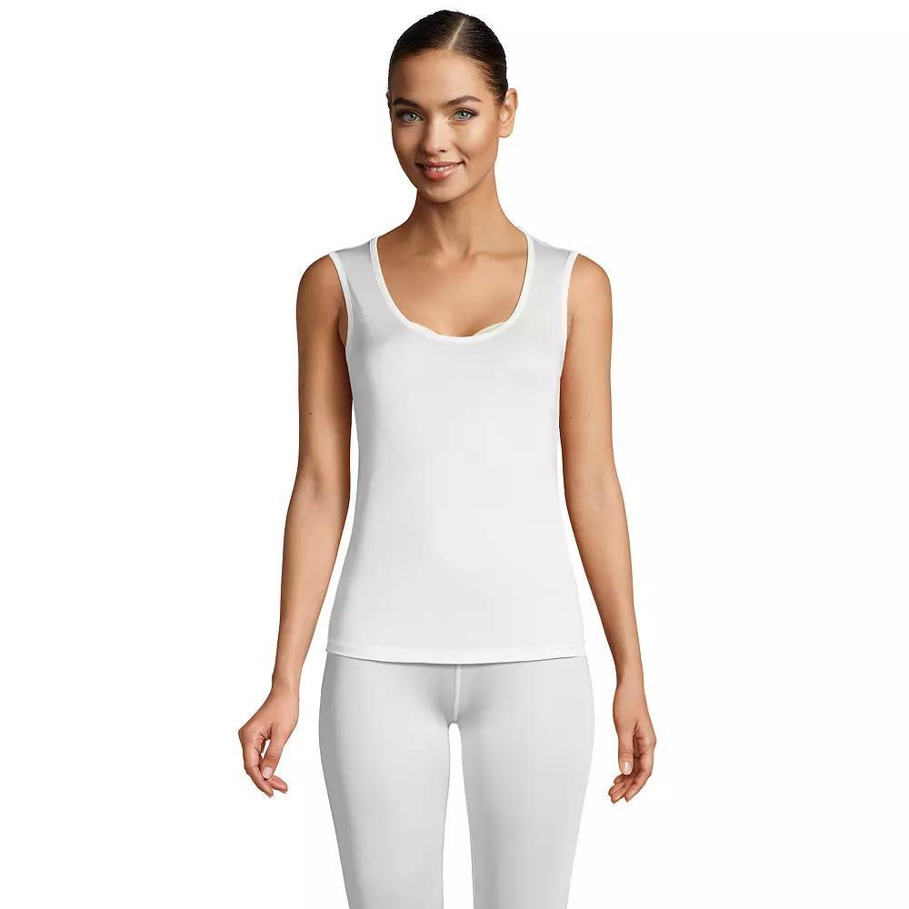 Women's Lands' End Silk Interlock Tank Undershirt, Size: XS, Ivory Product Image