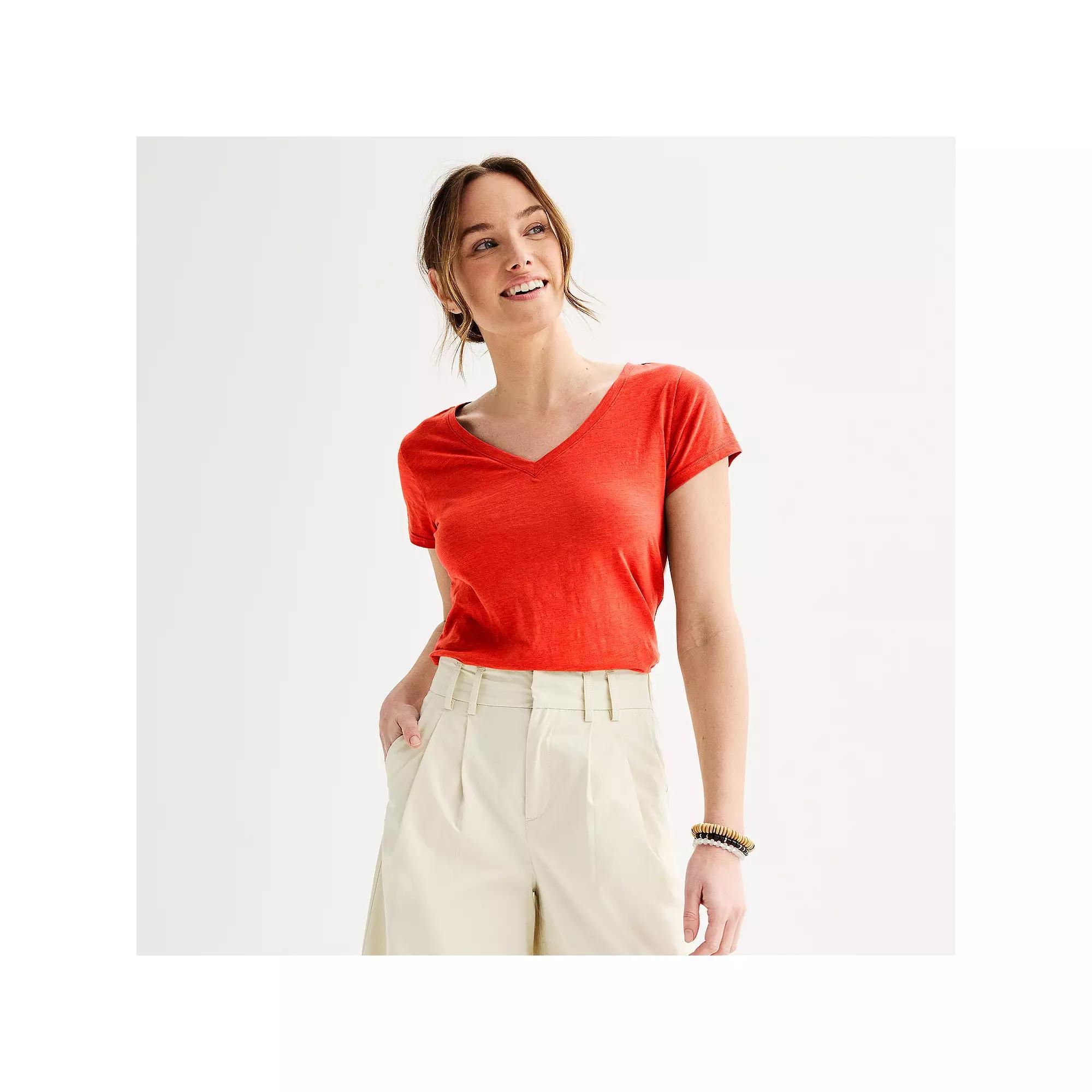 Women's Sonoma Goods For Life® Everyday Short Sleeve V-Neck Tee, Size: XS, Blissful Product Image