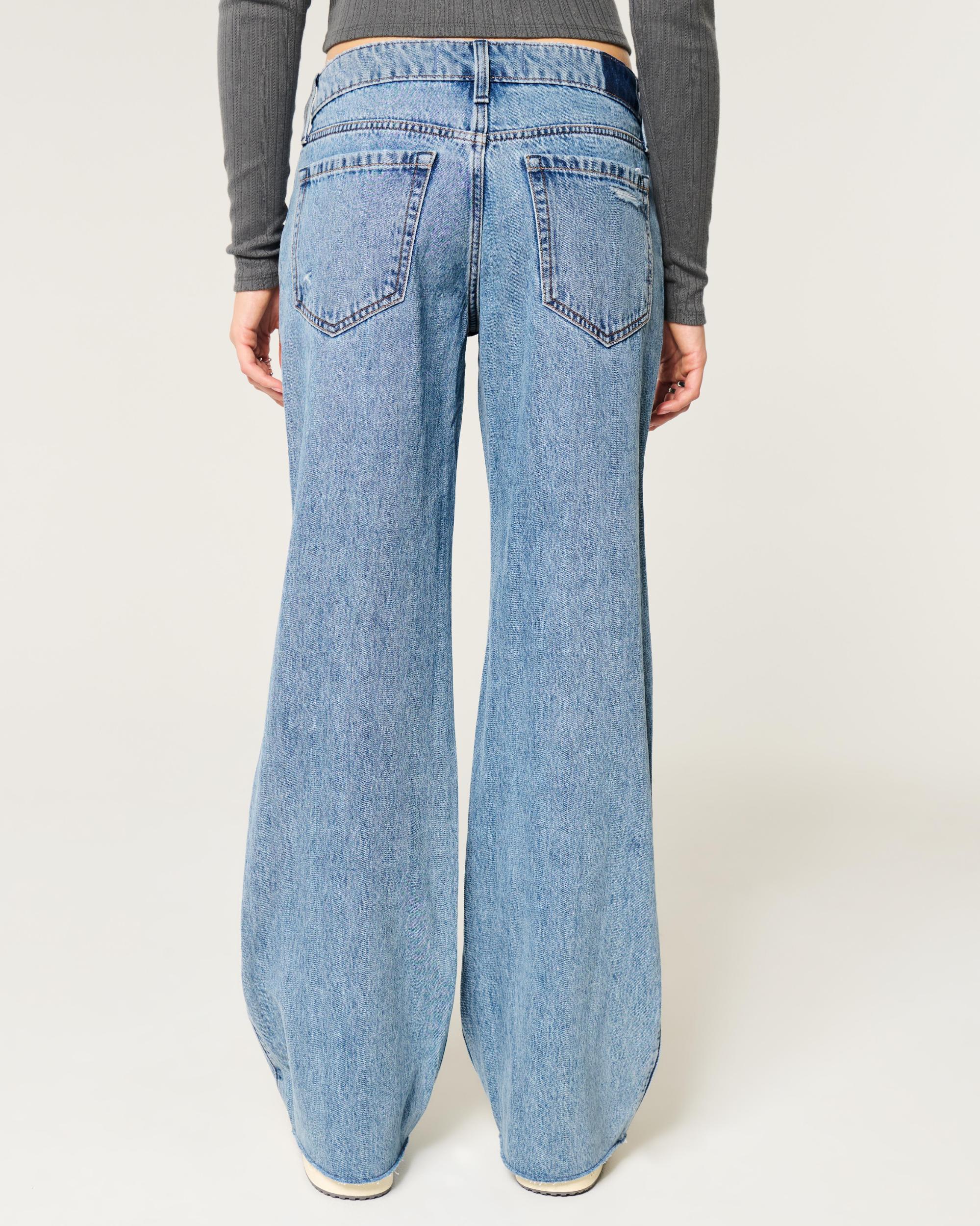 Low-Rise Washed Black Baggy Jeans Product Image