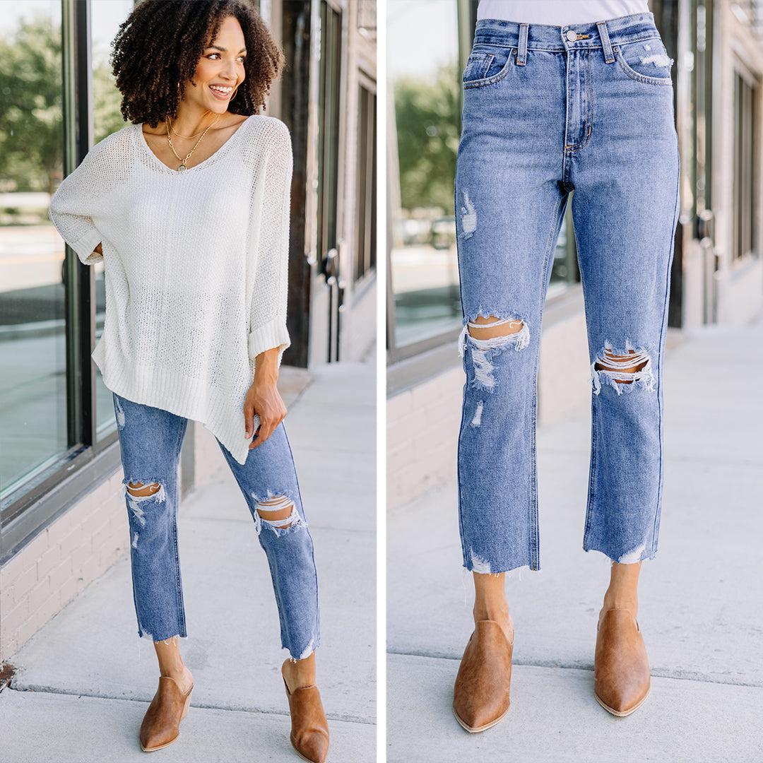Captivating Love Medium Wash Distressed Jeans Female Product Image
