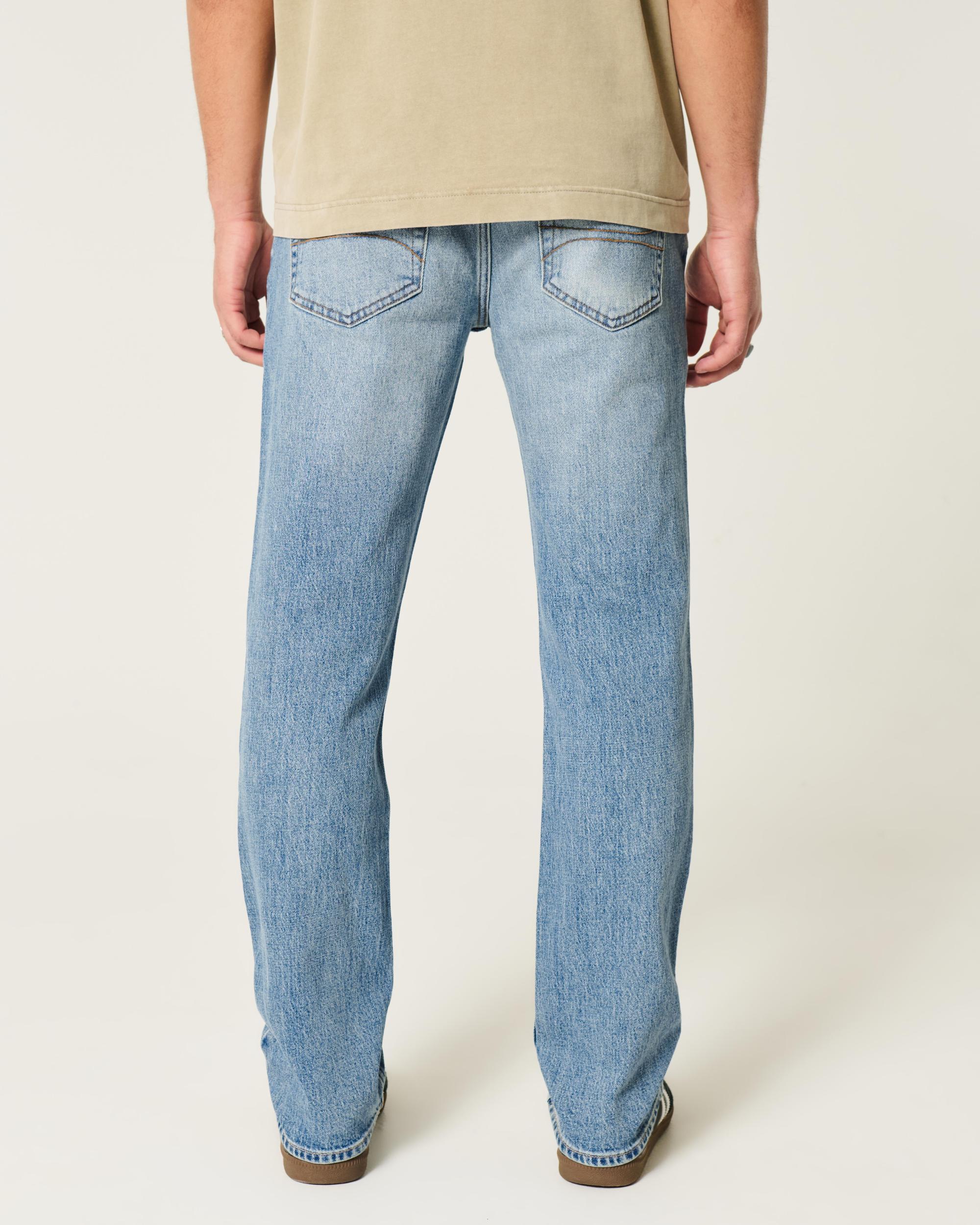 Light Wash Slim Straight Jeans Product Image