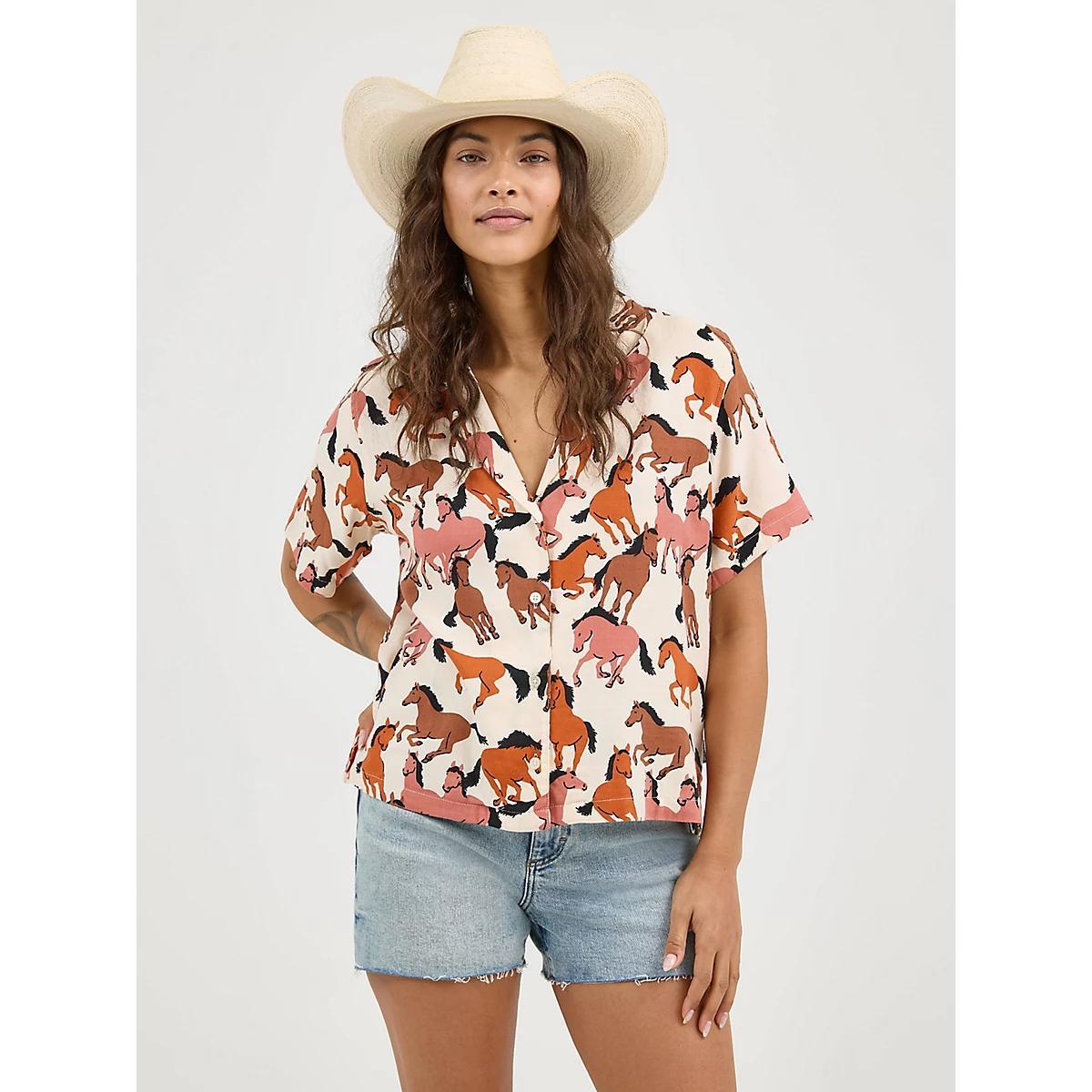 Women's Wrangler Retro® Cowgirl Camp Shirt | Women's TOPS | Wrangler® Product Image