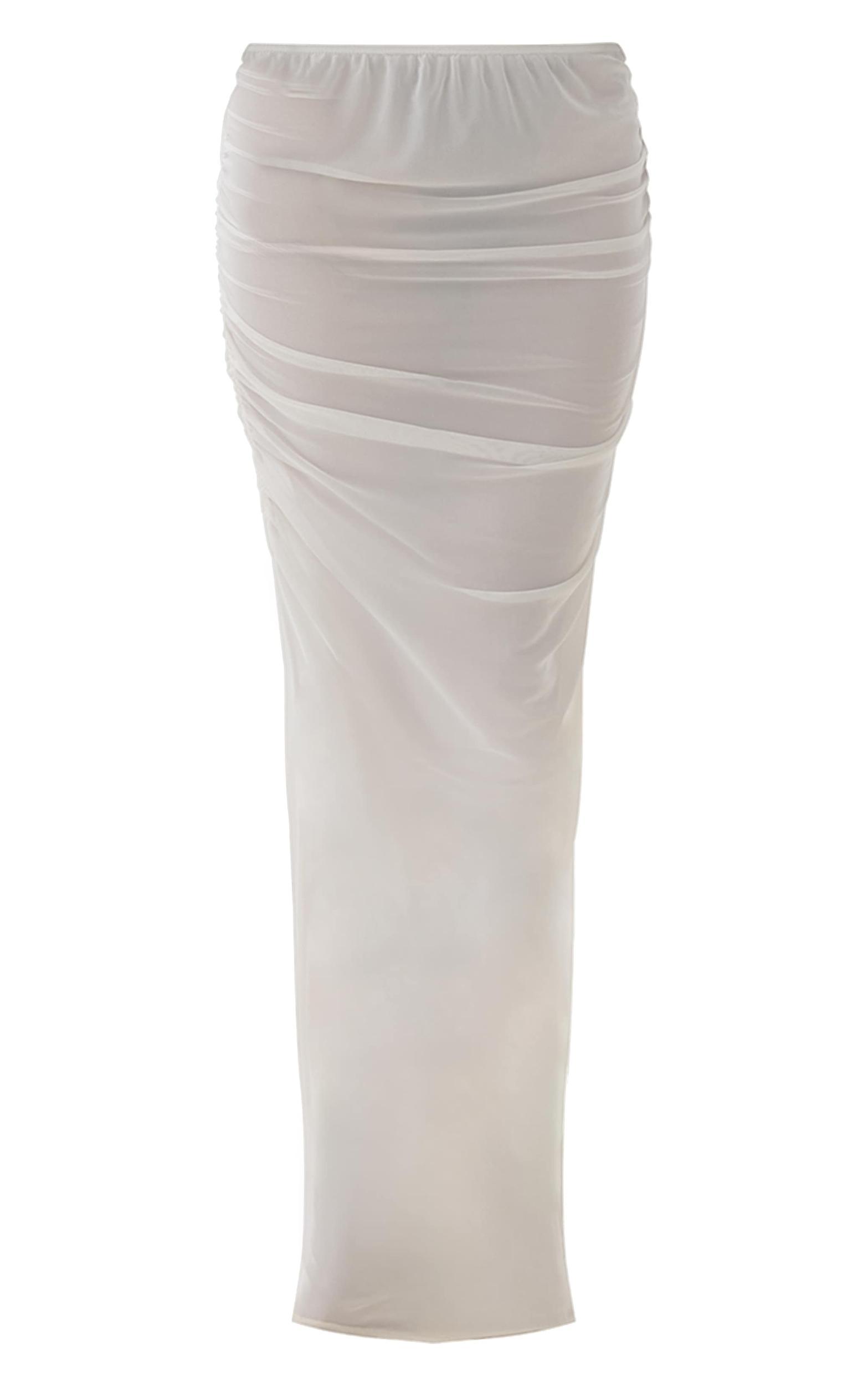 Cream Mesh Maxi Beach Skirt Product Image
