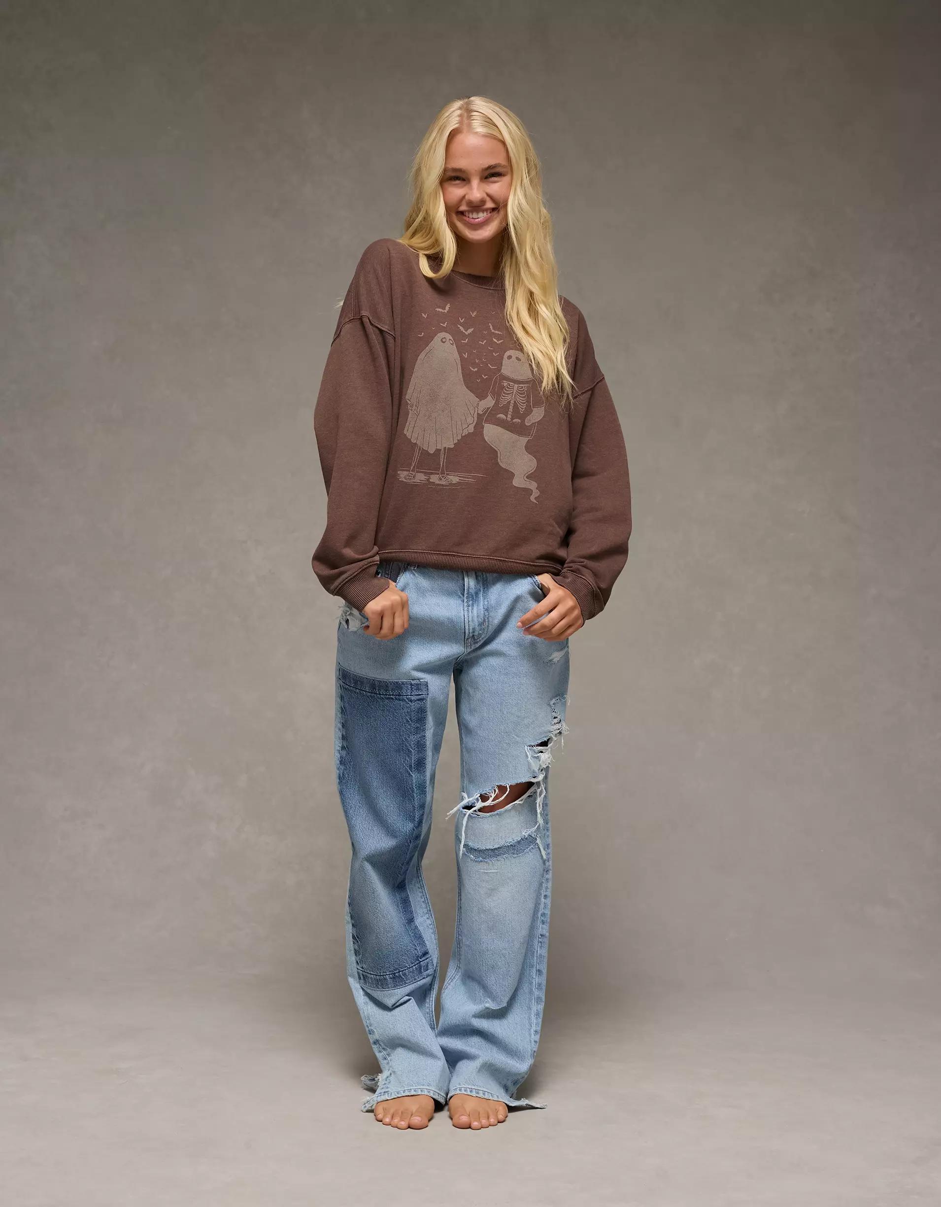 AE Halloween Graphic Sweatshirt Product Image