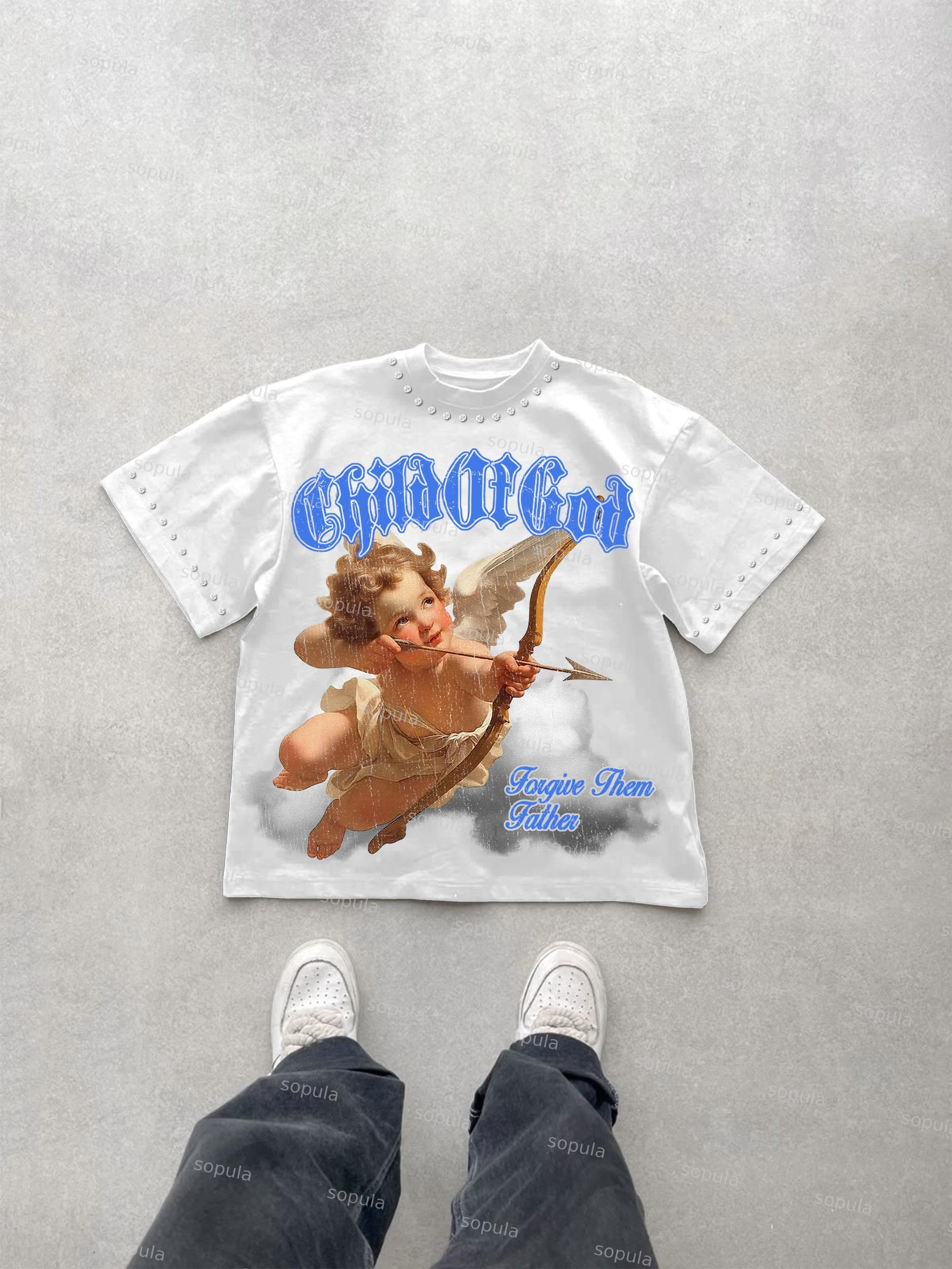 Archery Angel Bible Graphic Cotton T-shirt Product Image