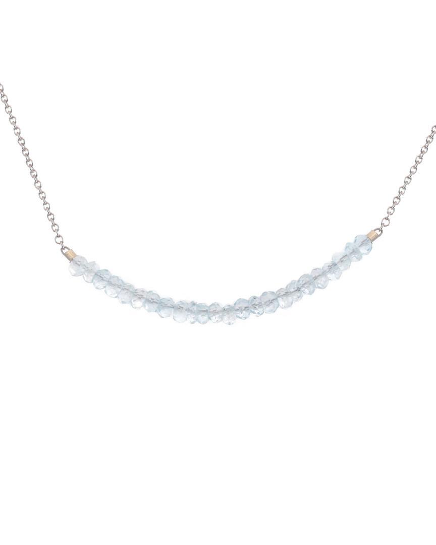 MEIRA T Women's 14k White Gold & Blue Topaz Beaded Necklace Product Image
