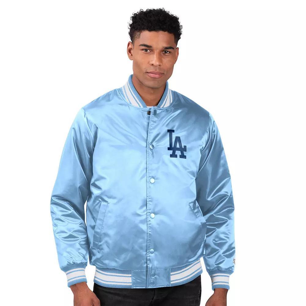 Men's Starter Tan Boston Red Sox Locker Room Satin Full-Snap Varsity Jacket, Size: XL, Team Product Image