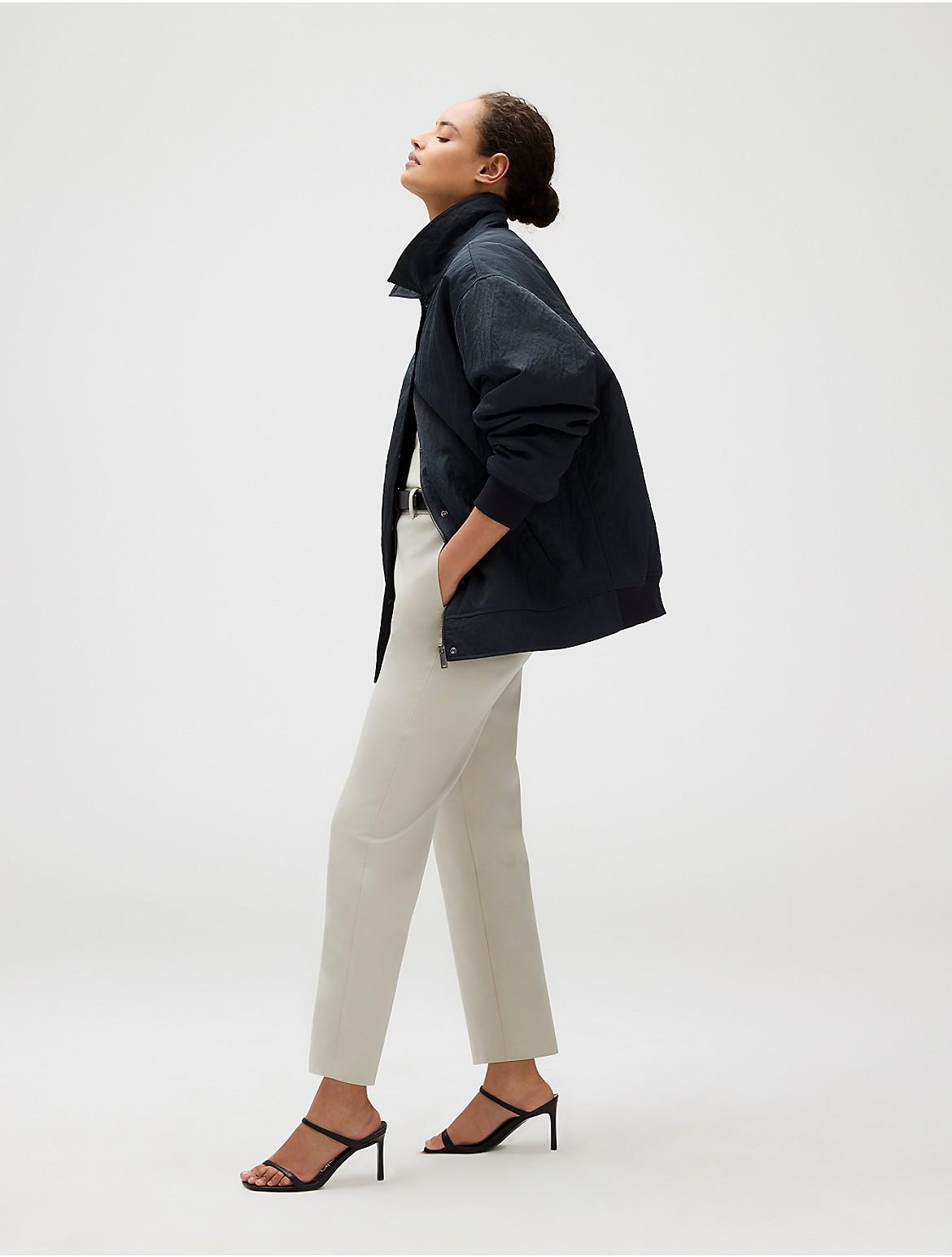 Calvin Klein Women's Cotton Stretch Straight Fit Chino Pants - Blue - 4 Product Image