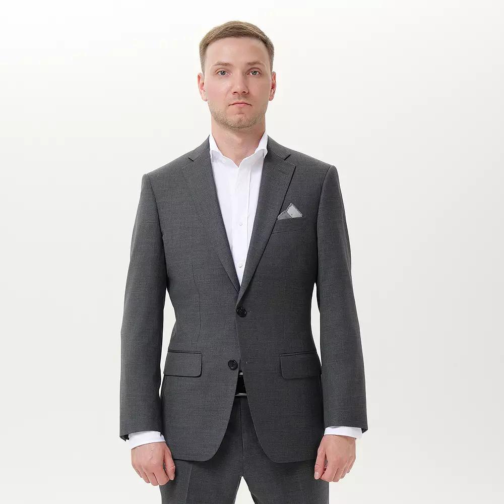 Men's INDOCHINO Gray Slim-Fit Wool Blend Suit Jacket, Size: 46 - Regular Product Image