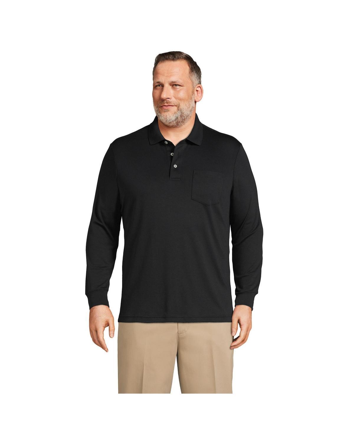 Men's Lands' End Classic-Fit Super Soft Supima Pocket Polo, Size: XL, White Product Image