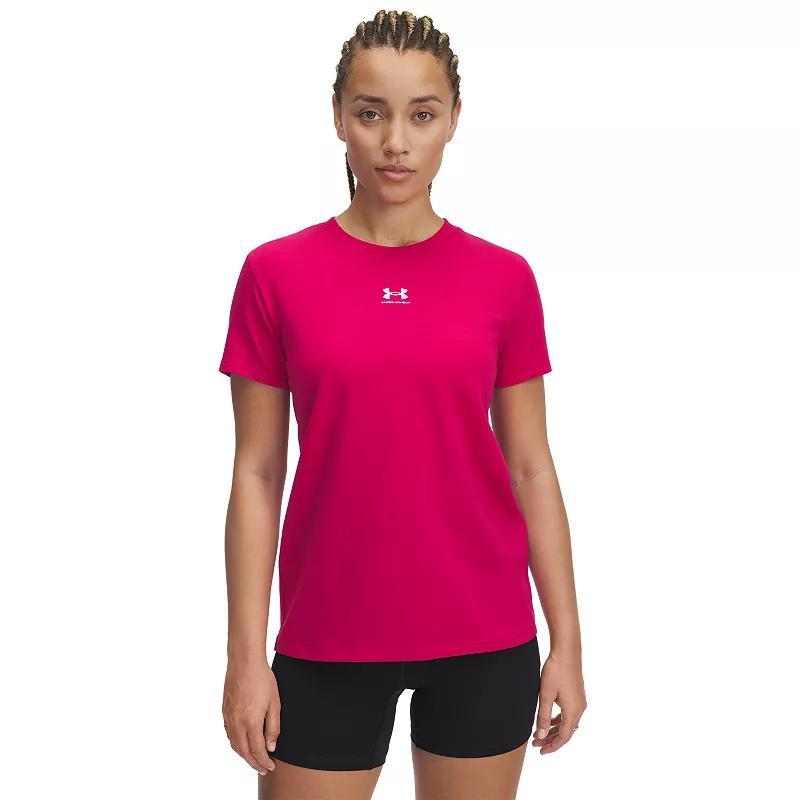 Women's Under Armour Rival Core Short Sleeve Tee, Size: Large, White Product Image