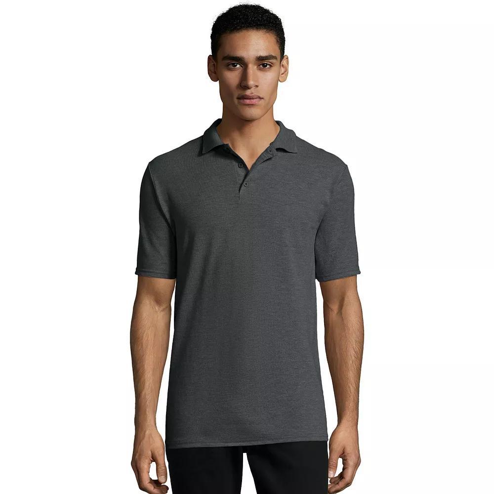 Men's Hanes® X-Temp Fresh IQ Classic-Fit Pique Polo, Size: Small, Grey Heather1 Product Image