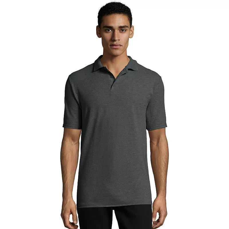 Men's Hanes® X-Temp Fresh IQ Classic-Fit Pique Polo, Size: Small, Grey Heather1 Product Image