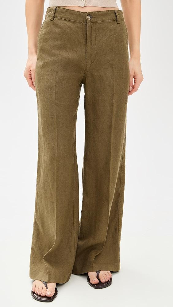 Madewell The Zoe Relaxed Wide Pant in 100% Linen | Shopbop Product Image