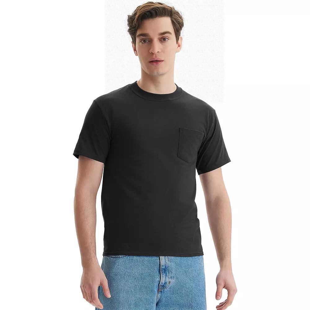 Men's Hanes® Beefy-T 2-Pack Pocket T-Shirt, Size: XL, Blue Product Image
