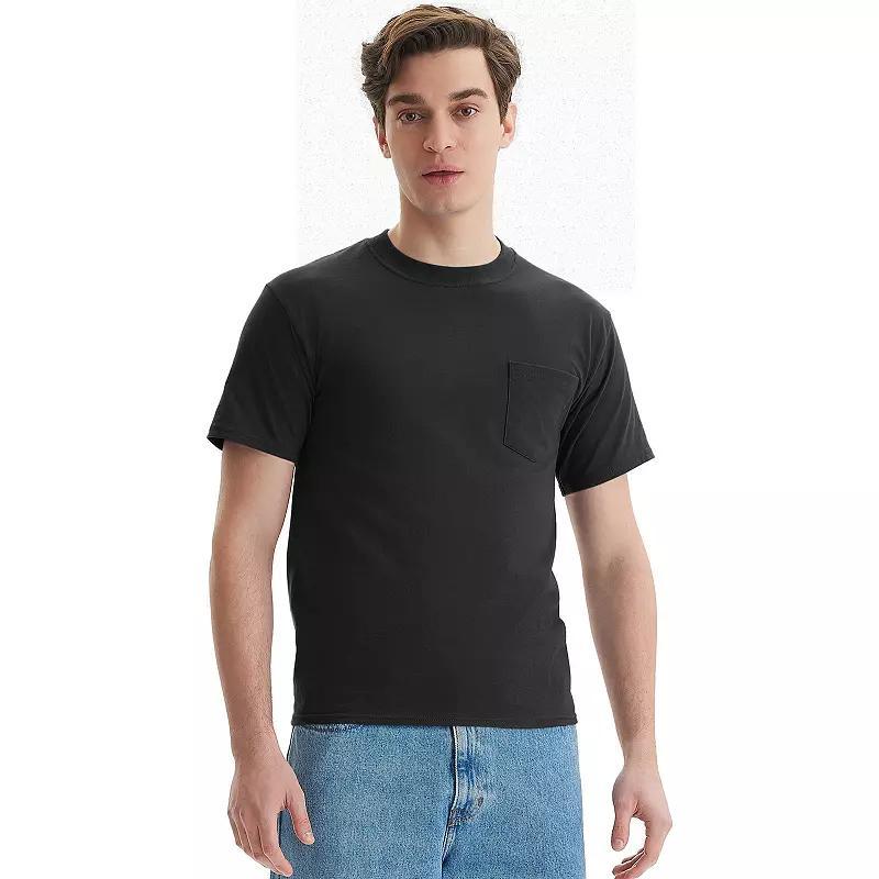 Men's Hanes® Beefy-T 2-Pack Pocket T-Shirt, Size: XL, Blue Product Image