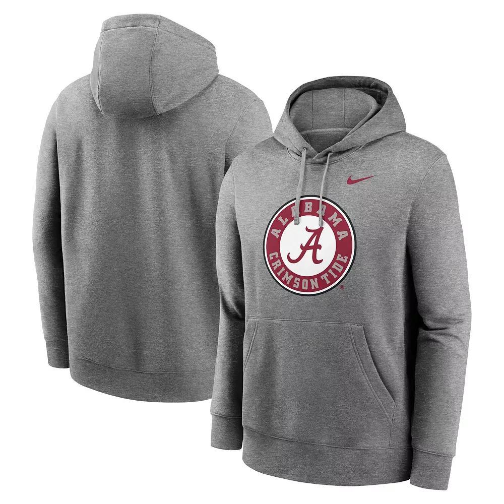Men's Nike Heather Gray Alabama Crimson Tide Primetime Alternate Logo Club Fleece Pullover Hoodie, Size: 2XL, Grey Product Image
