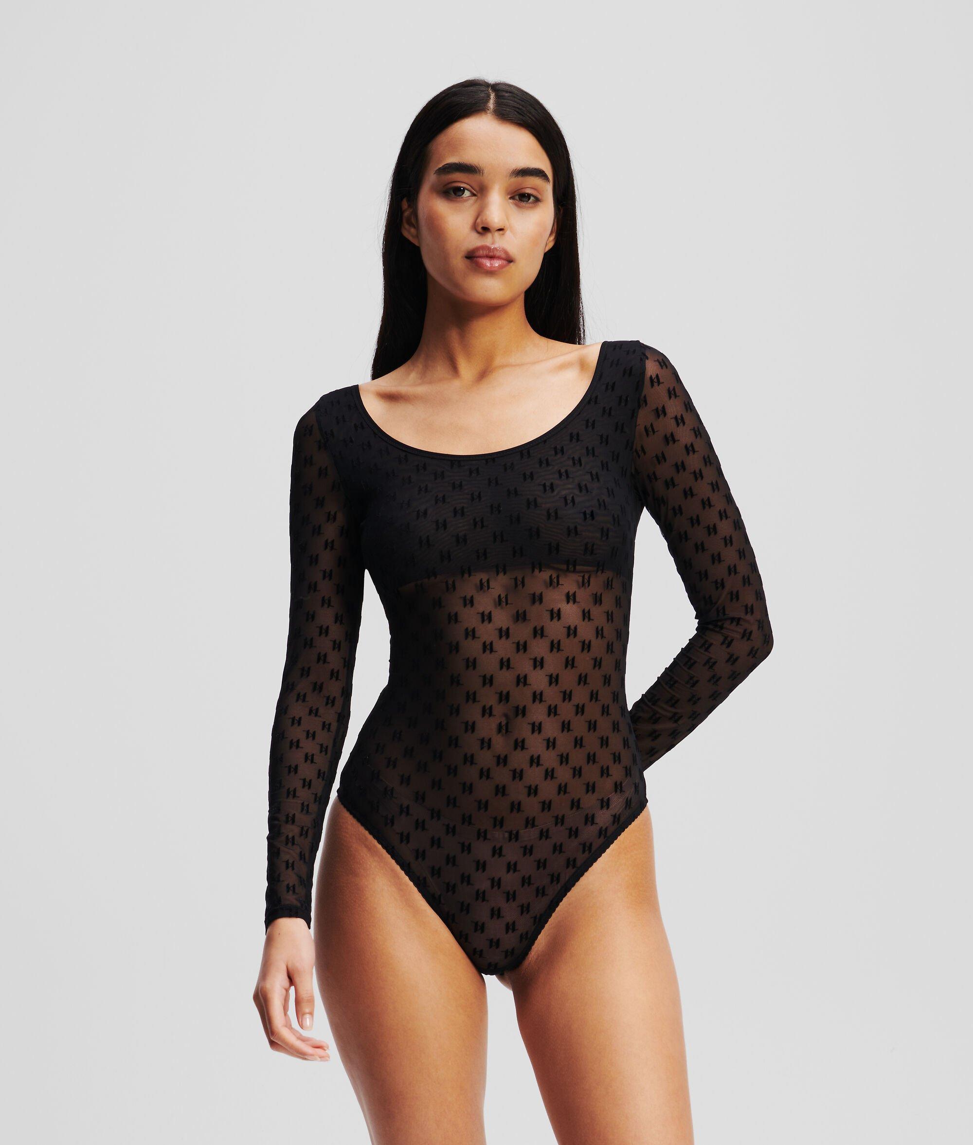 MONOGRAM LONG-SLEEVED MESH BODYSUIT Product Image