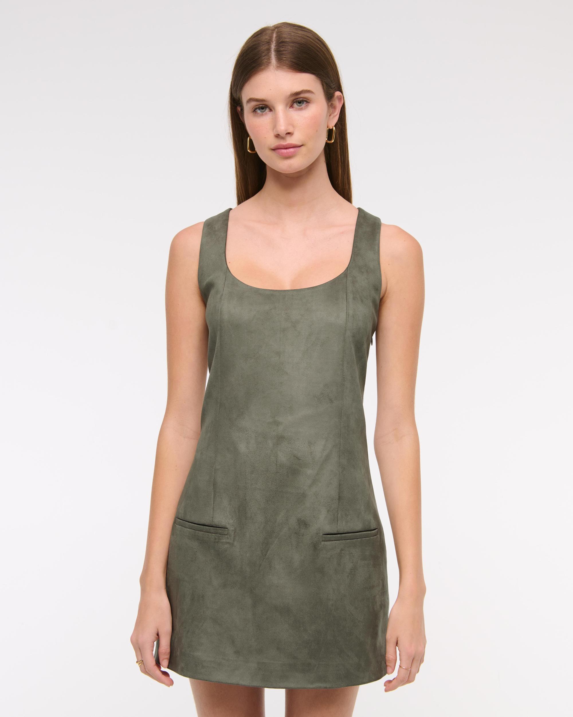 Vegan Suede Pinafore Mini Dress Product Image