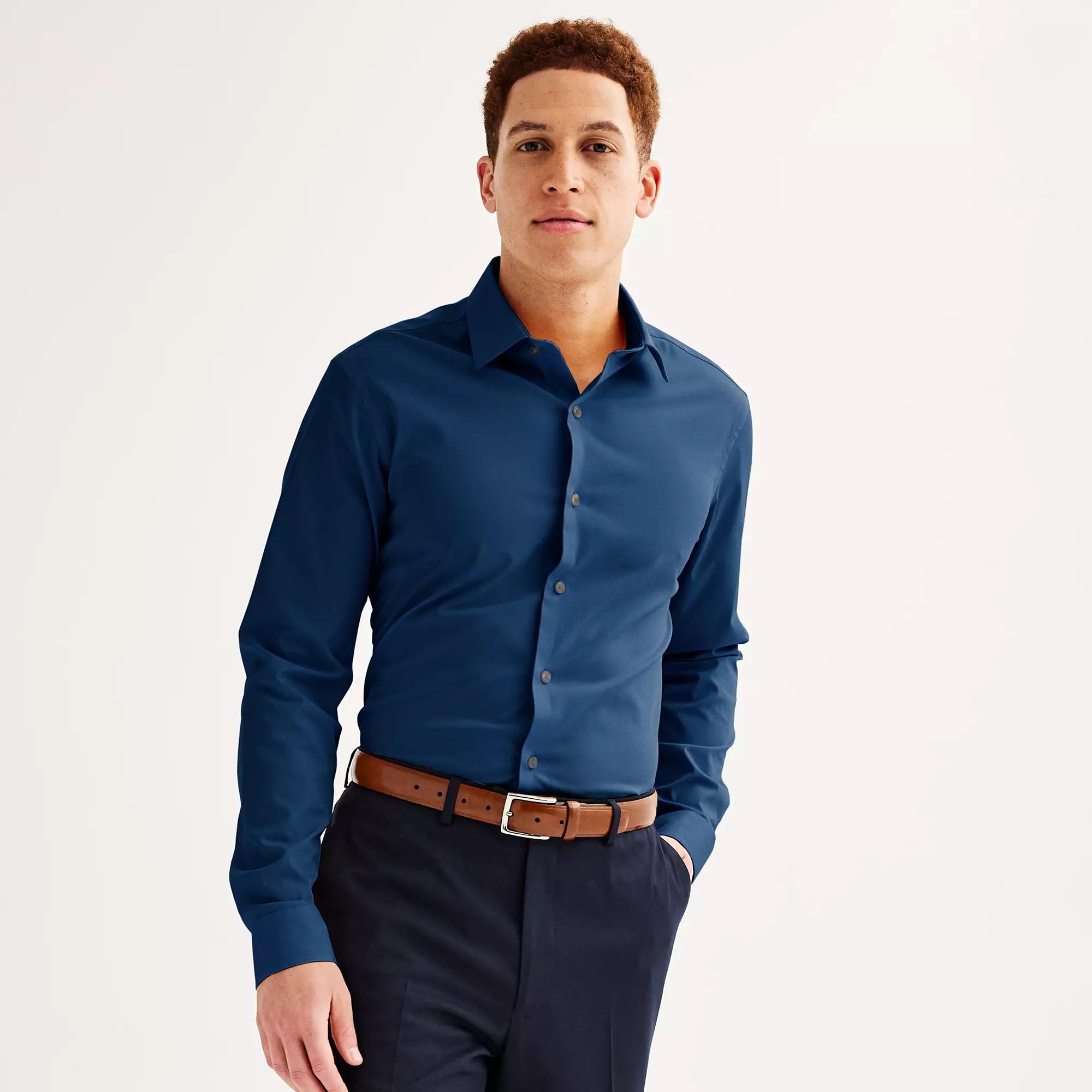 Mens Apt. 9 Premier Flex Solid Slim-Fit Dress Shirt Product Image