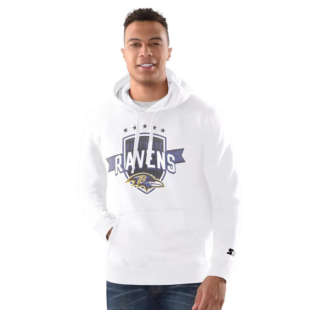 Men's Starter White Baltimore Ravens Vintage Pullover Hoodie, Size: XL Product Image