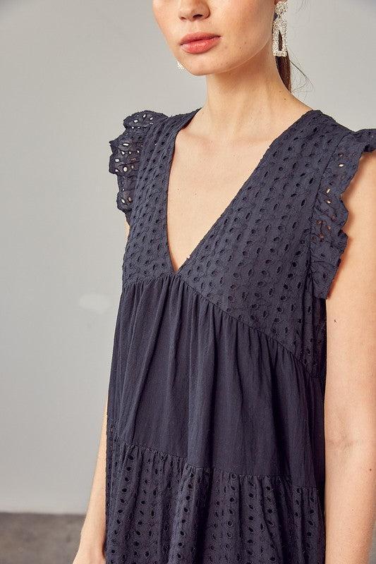 V-Neck Eyelet Dress Kids Product Image